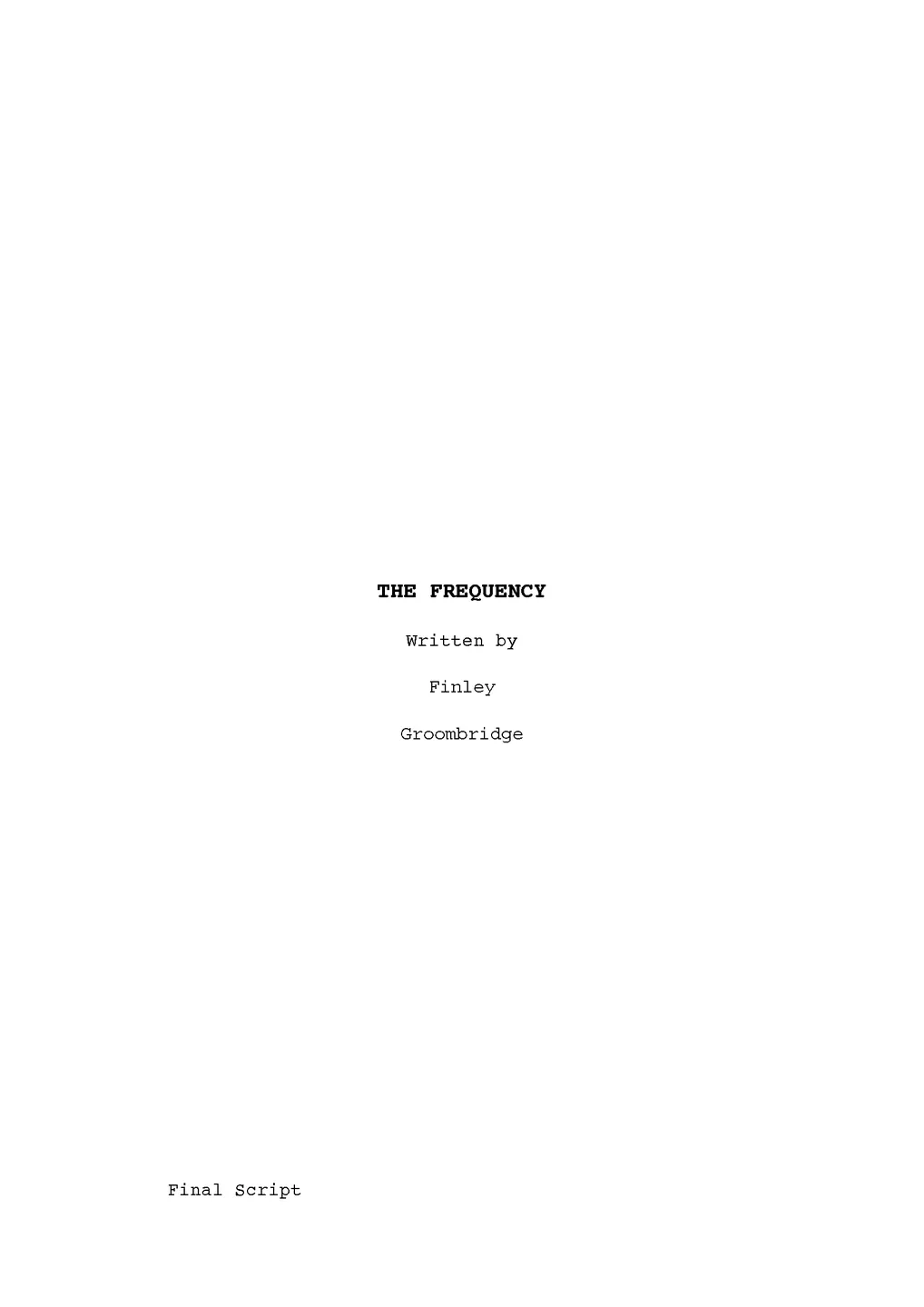 Screenplay title page