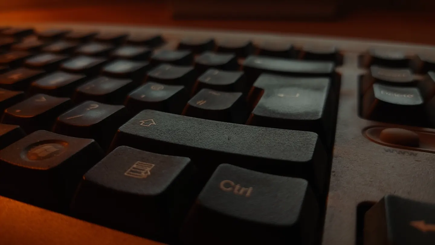 Test shot of the keyboard close-up
